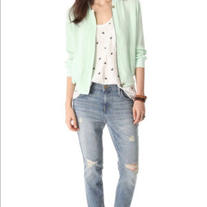 Joie Mint Green Bomber Jacket
